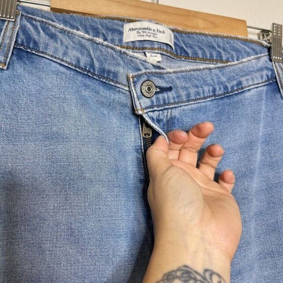 Abercrombie & Fitch 90s Slim Straight Curve Love 37/24R Jean Ultra High Rise NEW - Picture 5 of 16